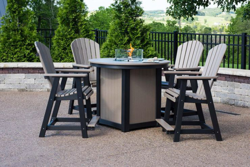 Berlin Gardens Comfo back chairs around fire table